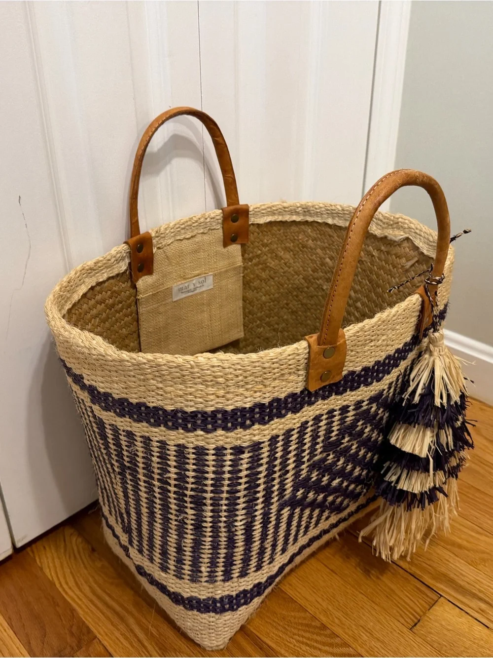 Mar y sol Ibiza Tote 100% woven sisal basket tote - Picture 16 of 16
